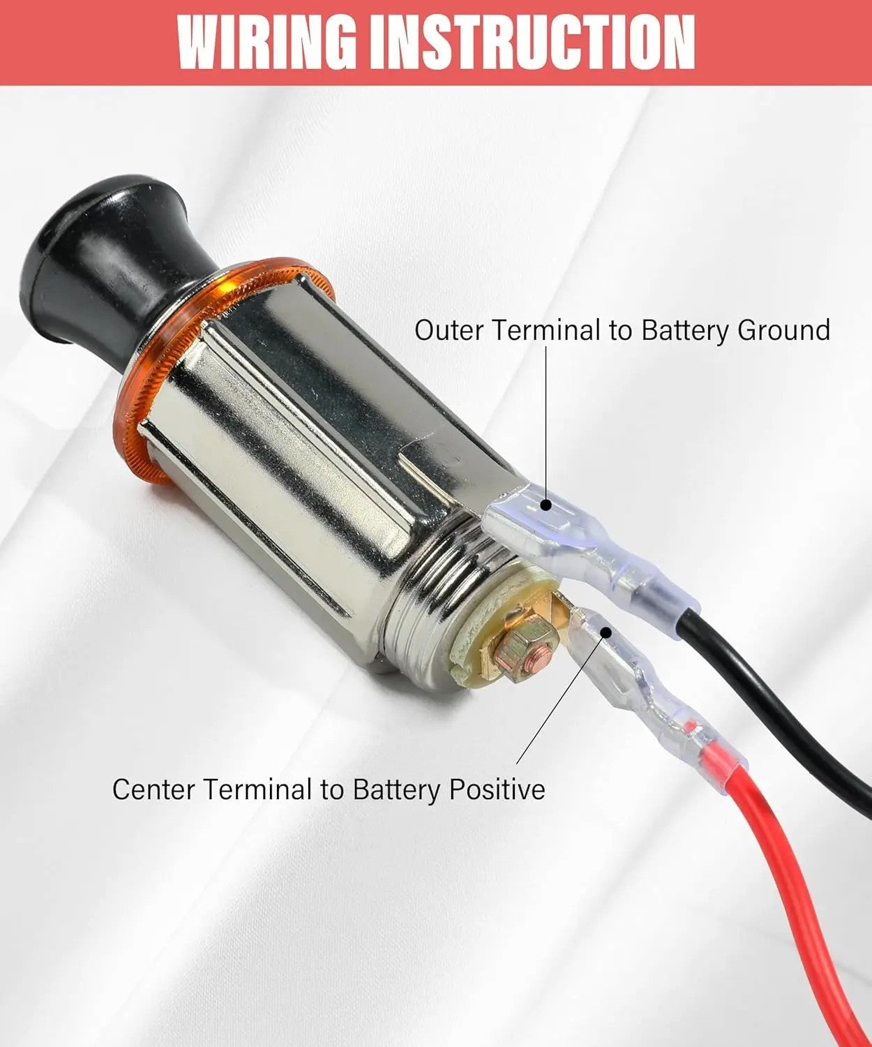 12V Cigarette Lighter Socket Outlet with Eject Button Lighter Plug 1 Set