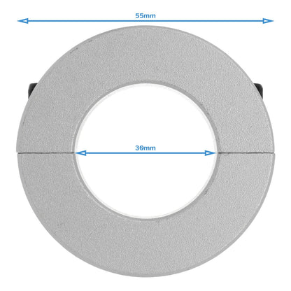 Aluminium Clamp 30mm x 55mm Diameter Split Collar Lock Limit Ring Fixing Shaft