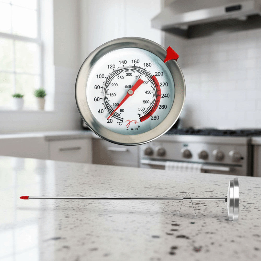 Stainless Steel Candy & Deep Fry Kitchen/Cooking Thermometer Probe with Clip